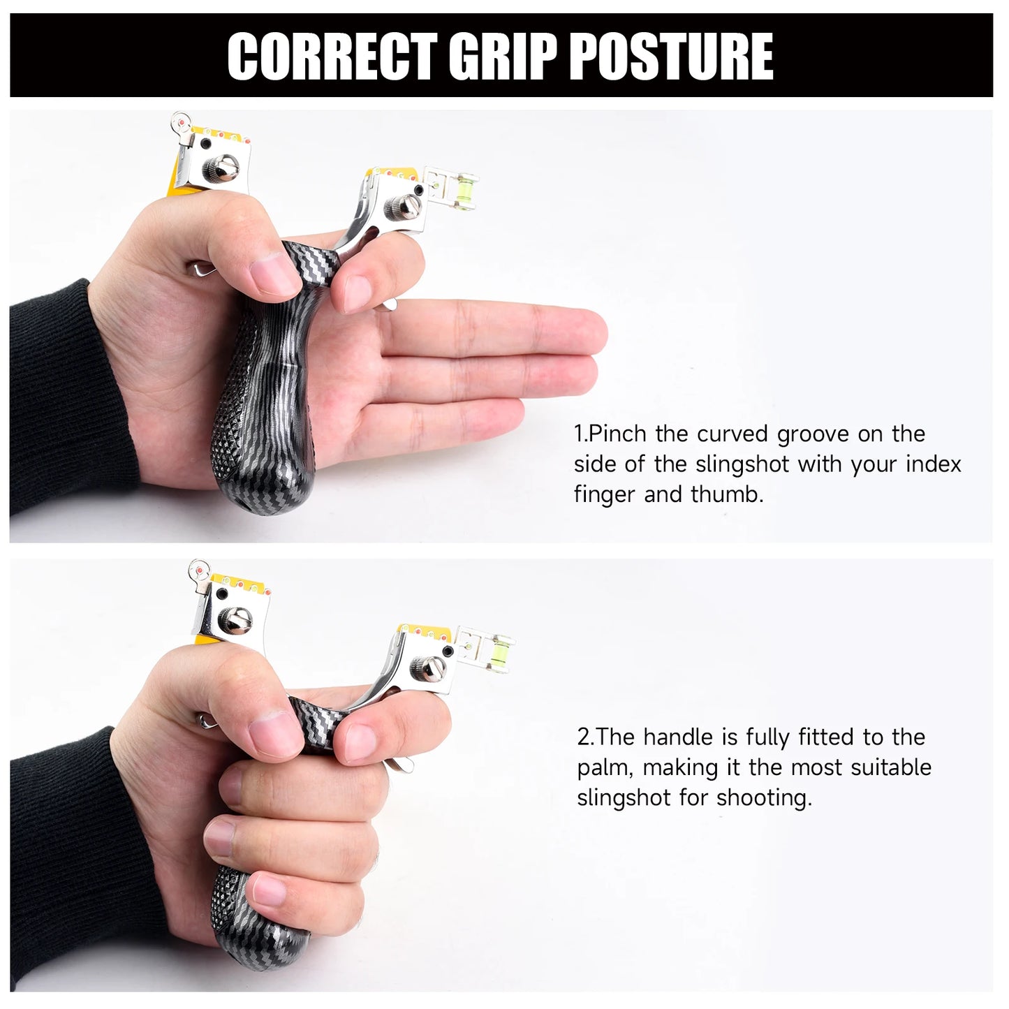 High-Quality Metal Slingshot – Anti-Slip Handle Precision Aiming Catapult for Outdoor Hunting, Shooting & Target Practice Kit