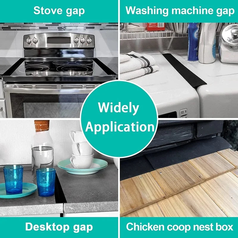Silicone Stove Counter Gap Cover - Heat Resistant, Oil and Dust Seal Mat for Gas Stove Slit Cleaning and Protection
