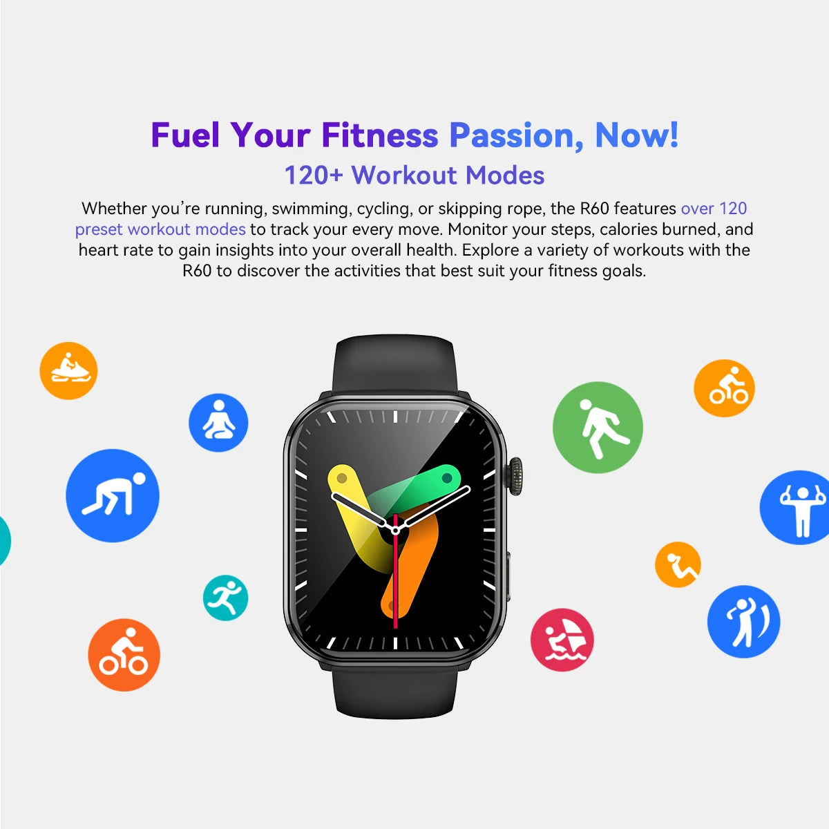 Blackview Smartwatch R60 – 1.96'' AMOLED Display, 800mAh Battery, Bluetooth Phone Calls, Health & Fitness Tracking – [World Premiere]