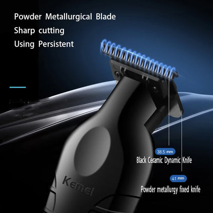 Kemei 2299 Professional Electric Hair Trimmer - Cordless Beard & Hair Clipper for Men, Rechargeable, 0mm Cutting Machine
