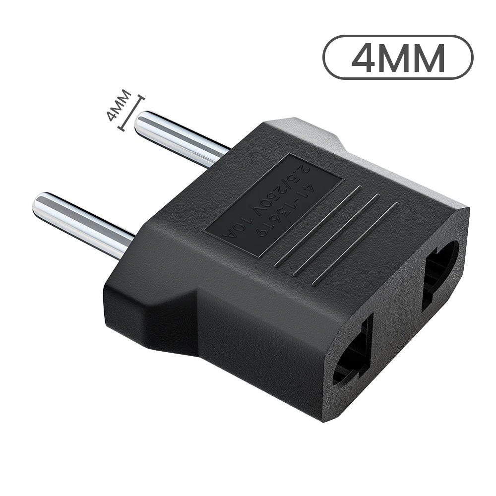 US to EU Plug Adapter - Universal Travel Power Converter for American, China & Korea Plugs 4.0/4.8mm