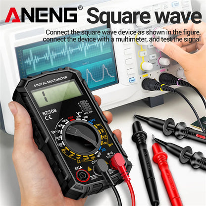 ANENG SZ308 1999-Count Multimeter — HFE Triode Tester, Square Wave Voltmeter & 10A Current Meter