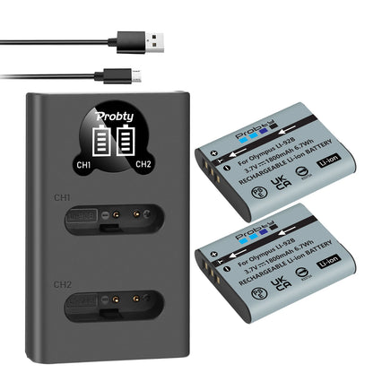 Li-90B / Li-92B Battery & Charger for Olympus Tough TG Series & SP-100 Cameras