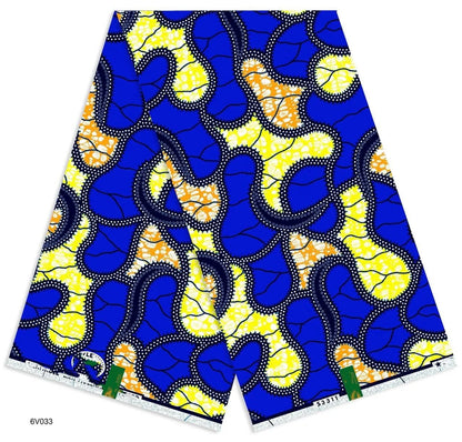 African Ankara Wax Print Fabric - 100% Cotton Soft Nigerian Real Wax Material for Women’s Party Dresses