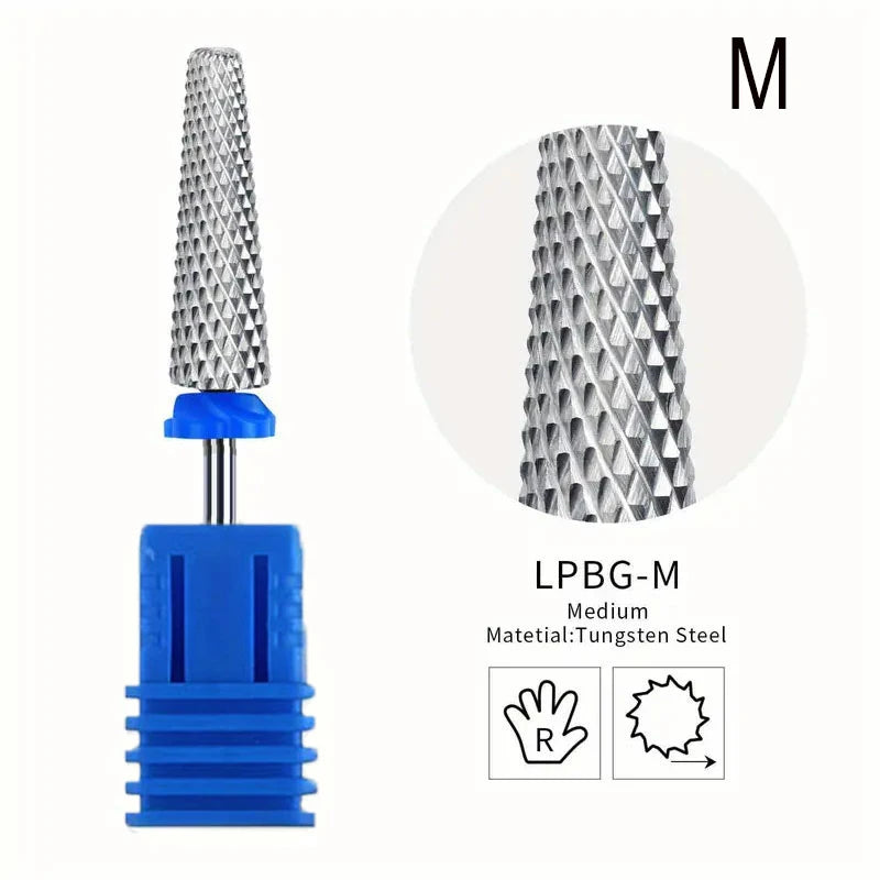 5-in-1 Extra Long 24mm Tungsten Carbide Nail Drill Bits – Safe & Efficient Gel Polish Acrylic Removal Tool
