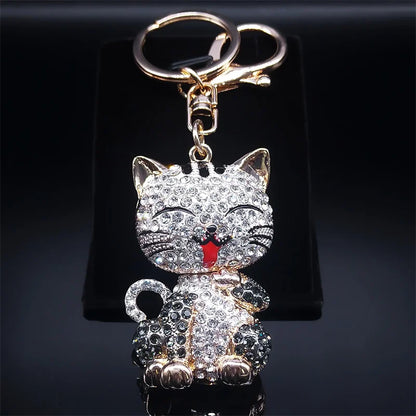 Colorful Crystal Bear Keychain - Cute Rhinestone Alloy Bag Charm & Fashion Keyring