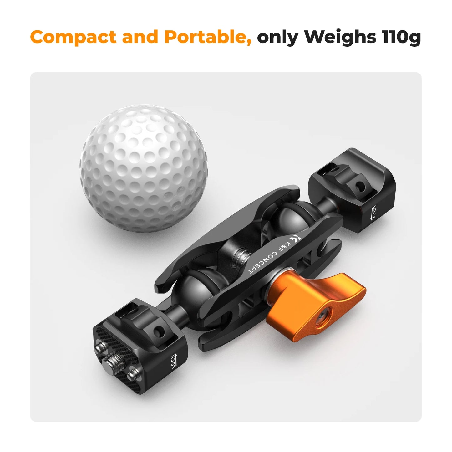 K&F Concept Multi-Functional Super Clamp with Double 360° Ball Head Magic Arm for GoPro, Insta360, DJI Osmo Action Camera, and Phone