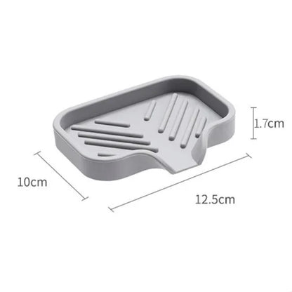 Sink Silicone Tray with Drain – Soap & Sponge Holder, Countertop Scrubber Brush Storage Rack, Kitchen Organizer