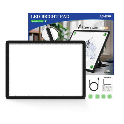 A3/A4 LED Light Drawing Board - Adjustable 6-Level Brightness Tracing Pad with Stand & Magnets for Architects