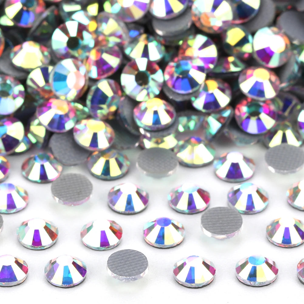 YHB 101-127 Hotfix Crystal Rhinestones - Glitter Glass Flatback Gems for Bags, Shoes, Garments, Phone & Nail Art DIY