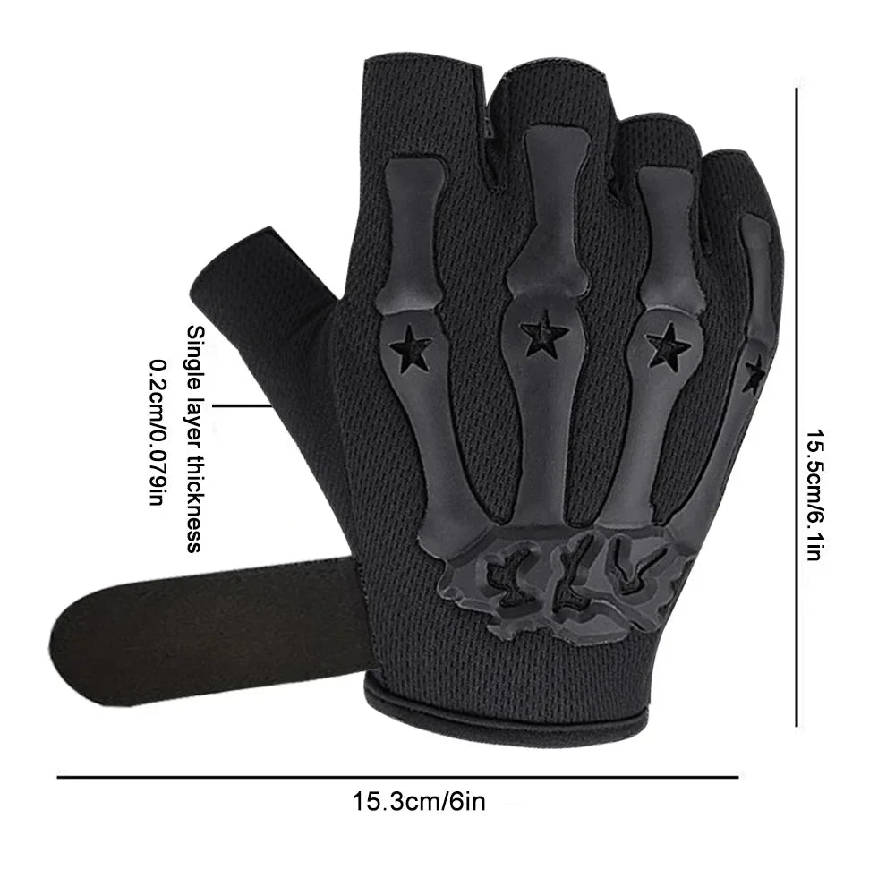 Fingerless Riding Gloves – Non-Slip Half Finger Gloves for Motorcycle, Cycling, Climbing, Hiking & Outdoor Sports