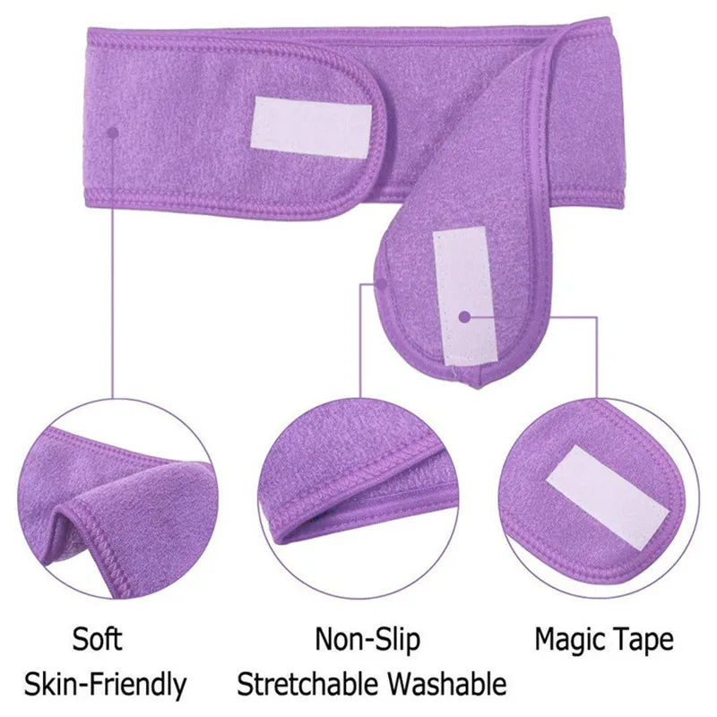 Adjustable Wide Headband for Women - Perfect for Yoga, Spa, Bath, Shower, Makeup, and Face Wash - Stylish Ladies' Cosmetic Accessory