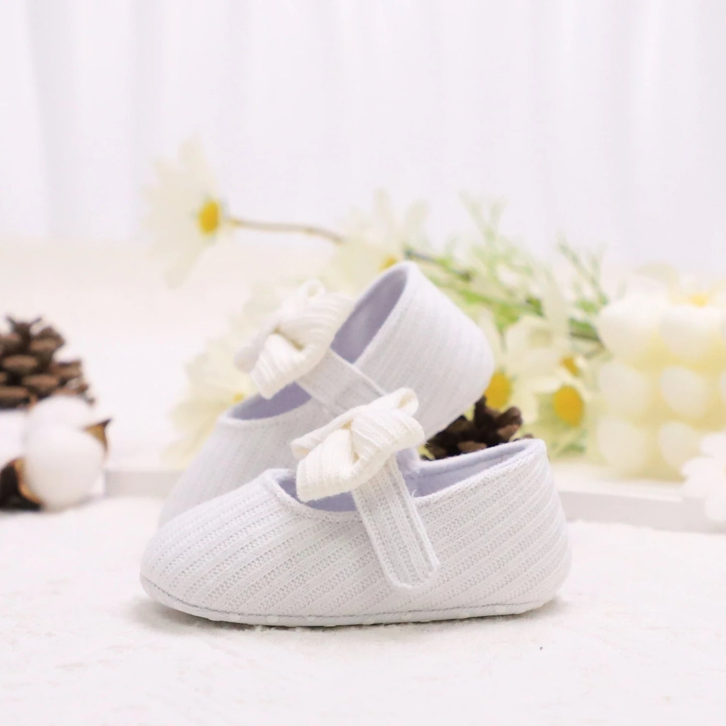 Adorable Bowknot Mary Jane Baby Girl Shoes — Lightweight Non-Slip Soft Sole for Indoor & Outdoor Walking
