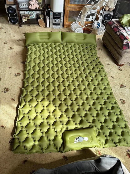 Double Camping Air Mattress with Pillow - Waterproof, Inflatable Sleeping Pad for Nature Hikes