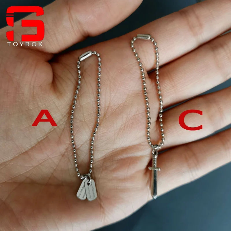 1/6 Scale Cross & Dog Tag Necklace – Soldier Accessory for 12-inch Action Figures