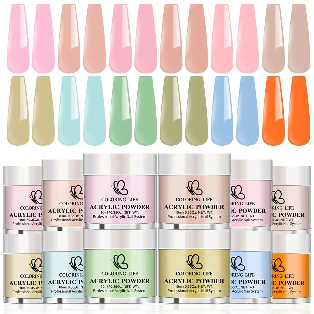 50g/100g Nude Nail Acrylic Powder Bulk Set – 4-in-1 Solid Crystal Extension, Dipping & Engraving Nail Art Monomer Wholesale