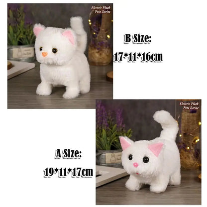 Simulated Robot Kitten Plush Toy - Interactive Walking & Wagging Electric Pet for Kids