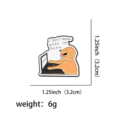 Funny Dog Enamel Pin - Humorous Pet Brooch Badge for Backpack Clothing Lapel Jewelry Gift Accessories
