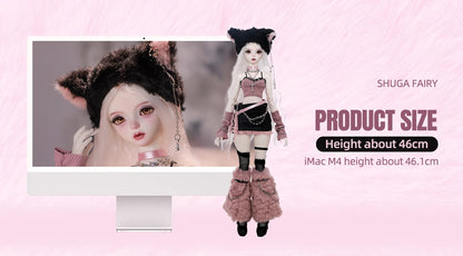 Celia N Y2K Baddie 1/4 BJD Doll – Fullset Pastel Punk Pink Cyber Style, Sweet Honey Girl ShugaFairy Collectible Figure