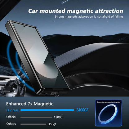 360° Rotating Magnetic Ring Case for Samsung Galaxy Z Fold 6/5/4/3 5G – Hinge Protection Phone Cover with Holder