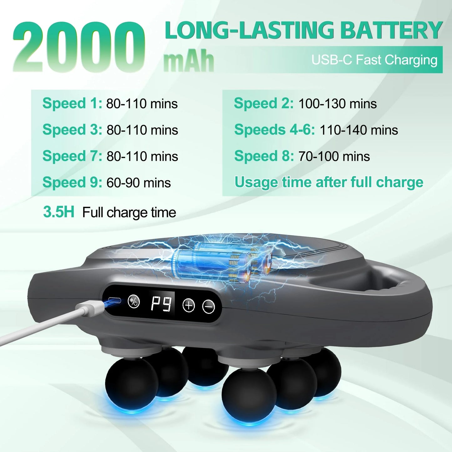 Six-Head Fascia Gun Massager — High-Frequency Electric Muscle Relaxation for Back, Waist, Legs, Shoulders & Full Body