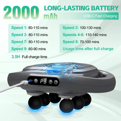 Six-Head Fascia Gun Massager — High-Frequency Electric Muscle Relaxation for Back, Waist, Legs, Shoulders & Full Body