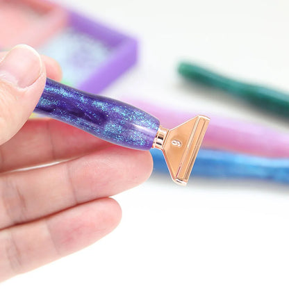 Purple 5D DIY Diamond Pen Set – Resin Tool with 6 Metal Pen Heads, Thread, and Clay for Diamond Painting