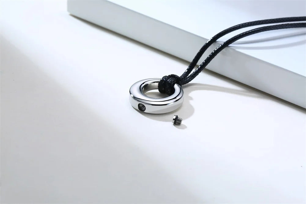 Circle of Life Eternity Love Karma Necklace – Memorial Pendant Ashes Jewelry for Women & Men, Keepsake Cremation Bracelets