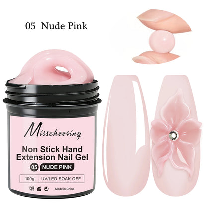 100g White Clear Nail Extension Gel - Non-Stick UV/LED Sculpting & 3D Nail Art Hard Gel