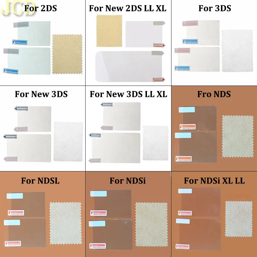 JCD Clear LCD Screen Protector Film for NDS, DSi, 2DS, 3DS XL/LL & New 3DSXL/LL