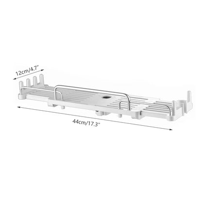 Extendable Shower Shelf — No-Drill Bathroom Storage Holder with Shampoo Tray, Wall-Mounted Accessories