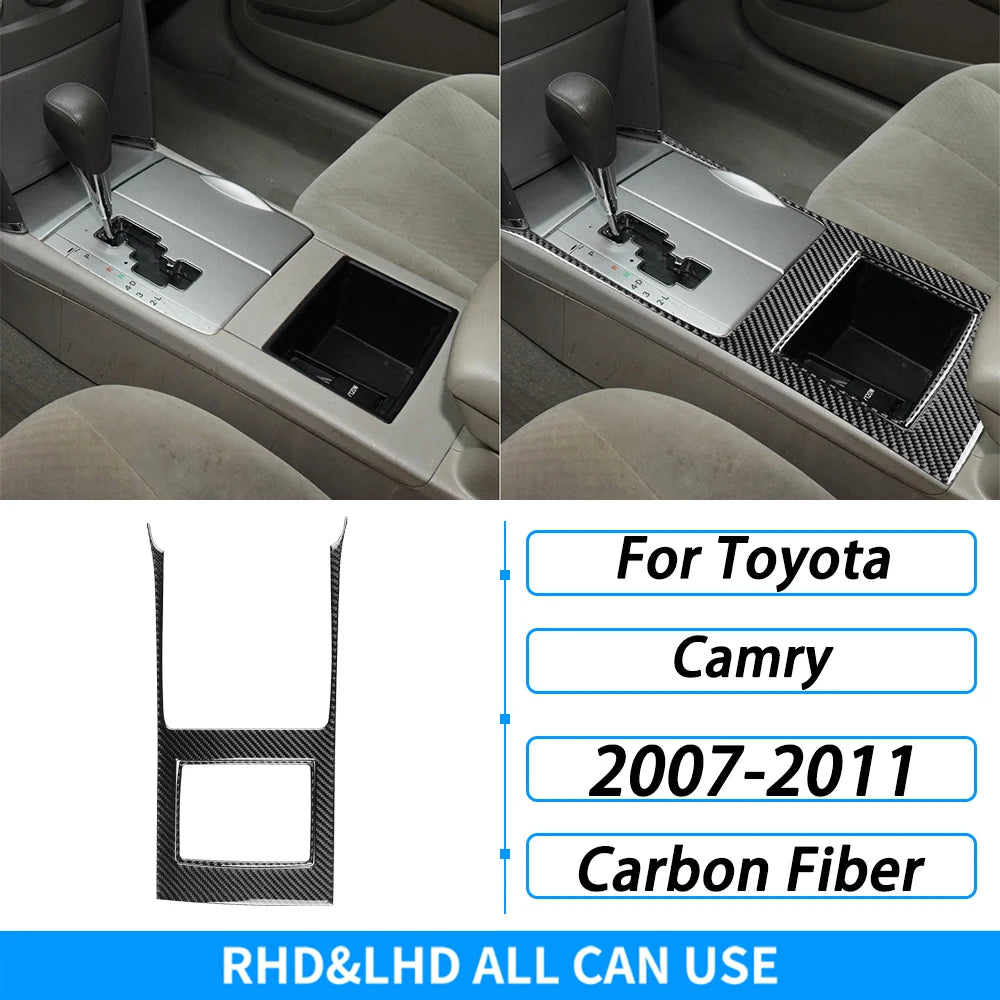 Toyota Camry 2007–2011 Carbon Fiber Interior Trim Set - Center Console, Gear Shift & Air Vent Decorative Covers
