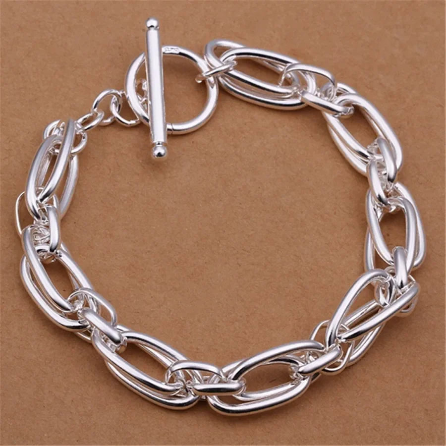 Fine 925 Sterling Silver Chain Bracelet – Solid Charm Jewelry for Women & Men, Party, Wedding & Fashion Gift