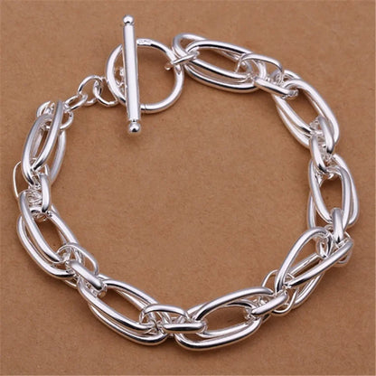 Fine 925 Sterling Silver Chain Bracelet – Solid Charm Jewelry for Women & Men, Party, Wedding & Fashion Gift