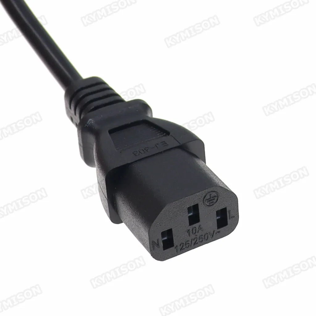 US NEMA 5-15P to IEC C13 Power Cord - 18AWG 3-Prong AC Extension Cable for Computers and Electronics