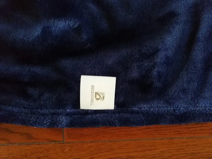 230GSM Coral Fleece Blanket – Soft Warm Flannel Bedspread & Sofa Cover in Blue & Pink
