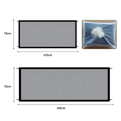Pet Dog Barrier Fence – Folding Breathable Mesh Playpen with 4 Hooks for Safety, Isolation & Stairs Gate
