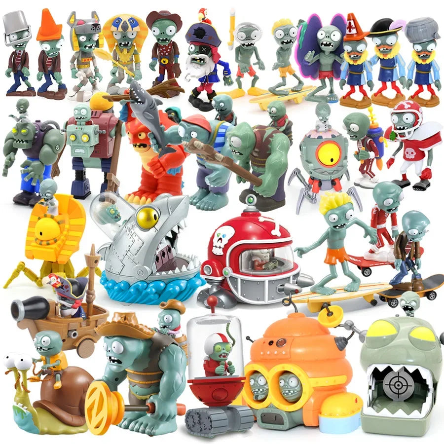 Plants vs Zombies 2 Toy Figure Set – Mechanical Shark & Wild West Gargantuar Game Character Collectible Gift