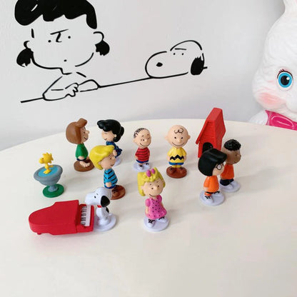 Peanuts Mini Figure Toys - Snoopy, Charlie Brown, Sally & Woodstock Collectible Cake Decorations