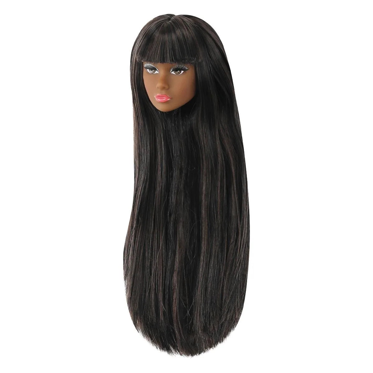 1/6 Supermodel Doll with Movable Joints – Flat Bangs Straight Hair Body & Head Accessories (White/Normal/Black Skin)