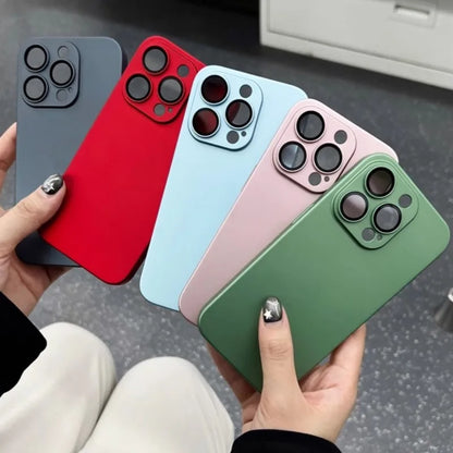 Ultra-Thin Matte iPhone Case - Slim Shockproof PC Cover with Glass Camera Protection for iPhone 11–16, Plus & Pro Max Models