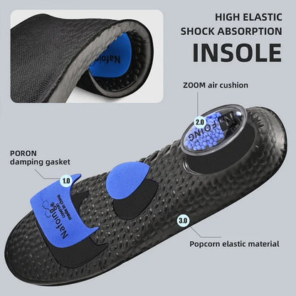 Sports Shock Absorption Insoles - High Elastic Running Shoe Cushion Pads with Comfort, Rebound and Odor Control