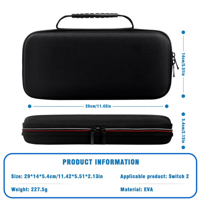 Travel Carrying Case for Nintendo Switch 2 — EVA Hard Shell, Shockproof Storage Bag & Protective Pouch for Accessories