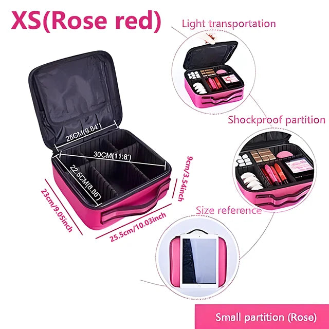 Professional Large Makeup Case – Travel Cosmetic Organizer & Nail Toolbox for Beauty Storage