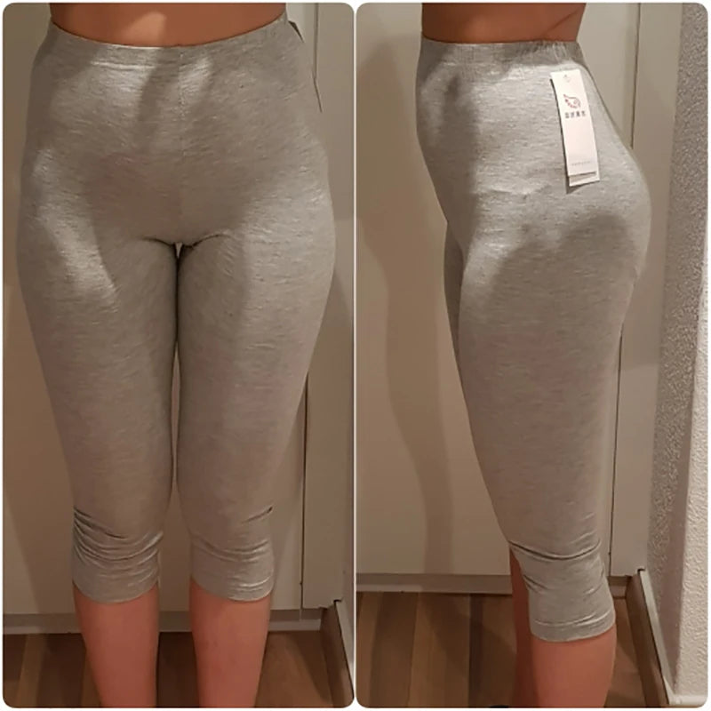 Women Bamboo Fiber Elastic Waist Leggings – Plus Size High Stretch Casual Workout Basic Pants Soft Comfortable Fitness Leggings