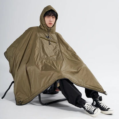 MOBI GARDEN Camping Cape Sleeping Bag – Lightweight Portable Cold Weather Blanket with Thermolite for Outdoor Use