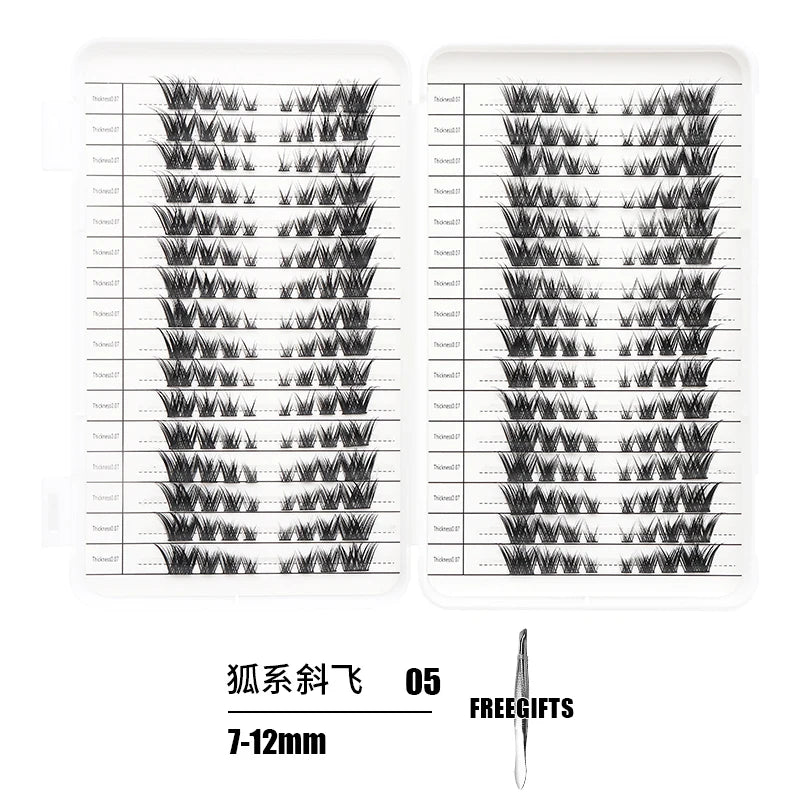 Individual Lash Extensions Kit – DIY Cluster Eyelash Book, False Lashes for Home Makeup