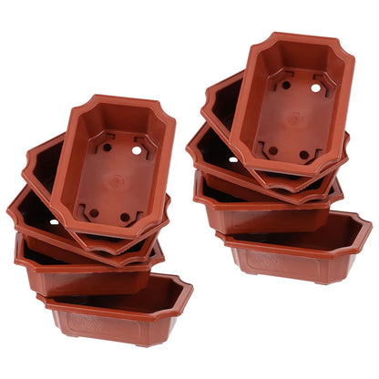 10 Pcs Large Plastic Flowerpots – Reusable Bonsai & Succulent Planting Pots for Indoor & Outdoor Use