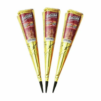 Henna Temporary Tattoo Paste – Brown, Black & Red Semi-Permanent Body Art Kit (1/3/12pcs)