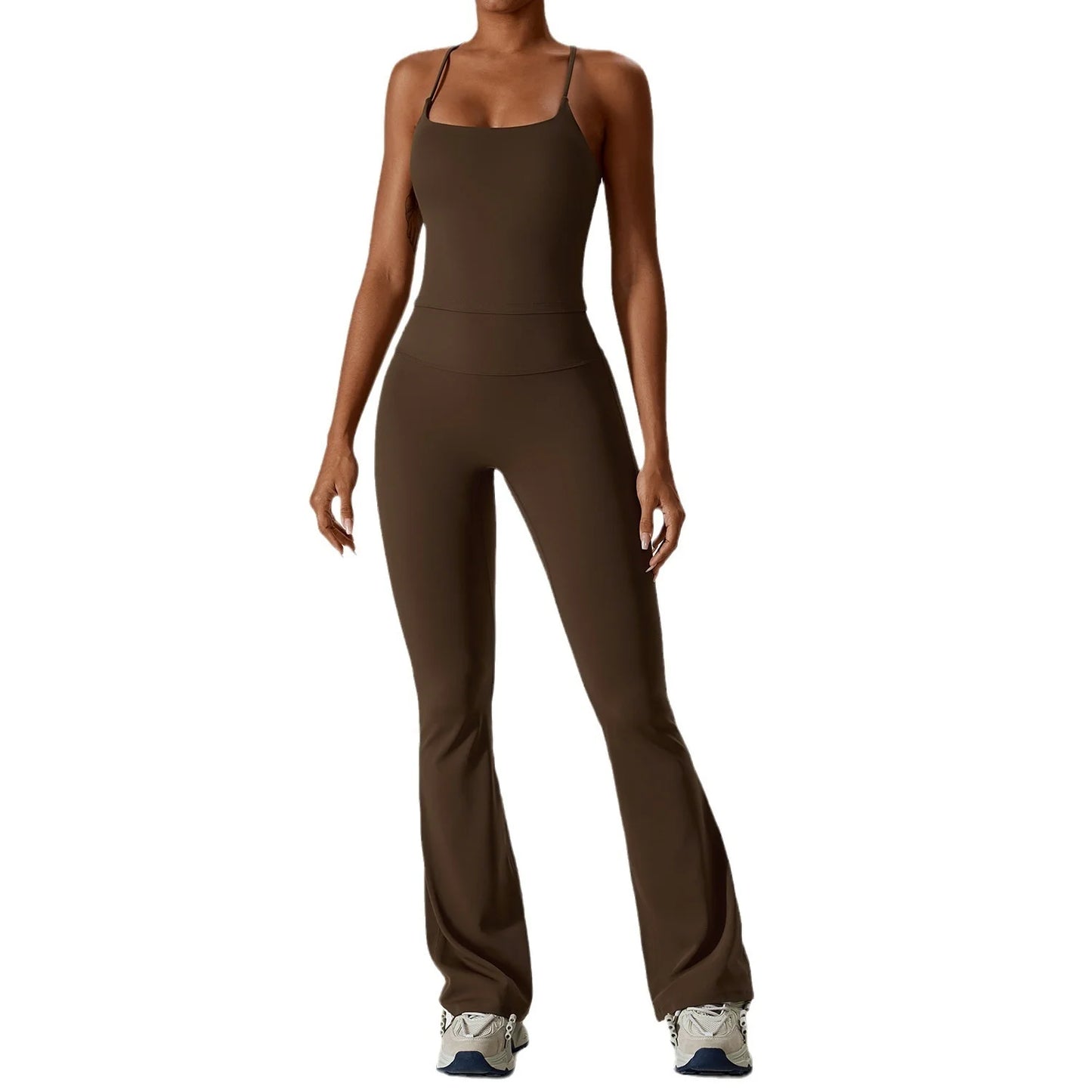 Ultimate Gym Set: NCLAGEN Women's 2pcs Tight Fitting Yoga Suit - Breathable Workout T-Shirts, Bra Tank Top, and Loose Bell-bottoms Leggings